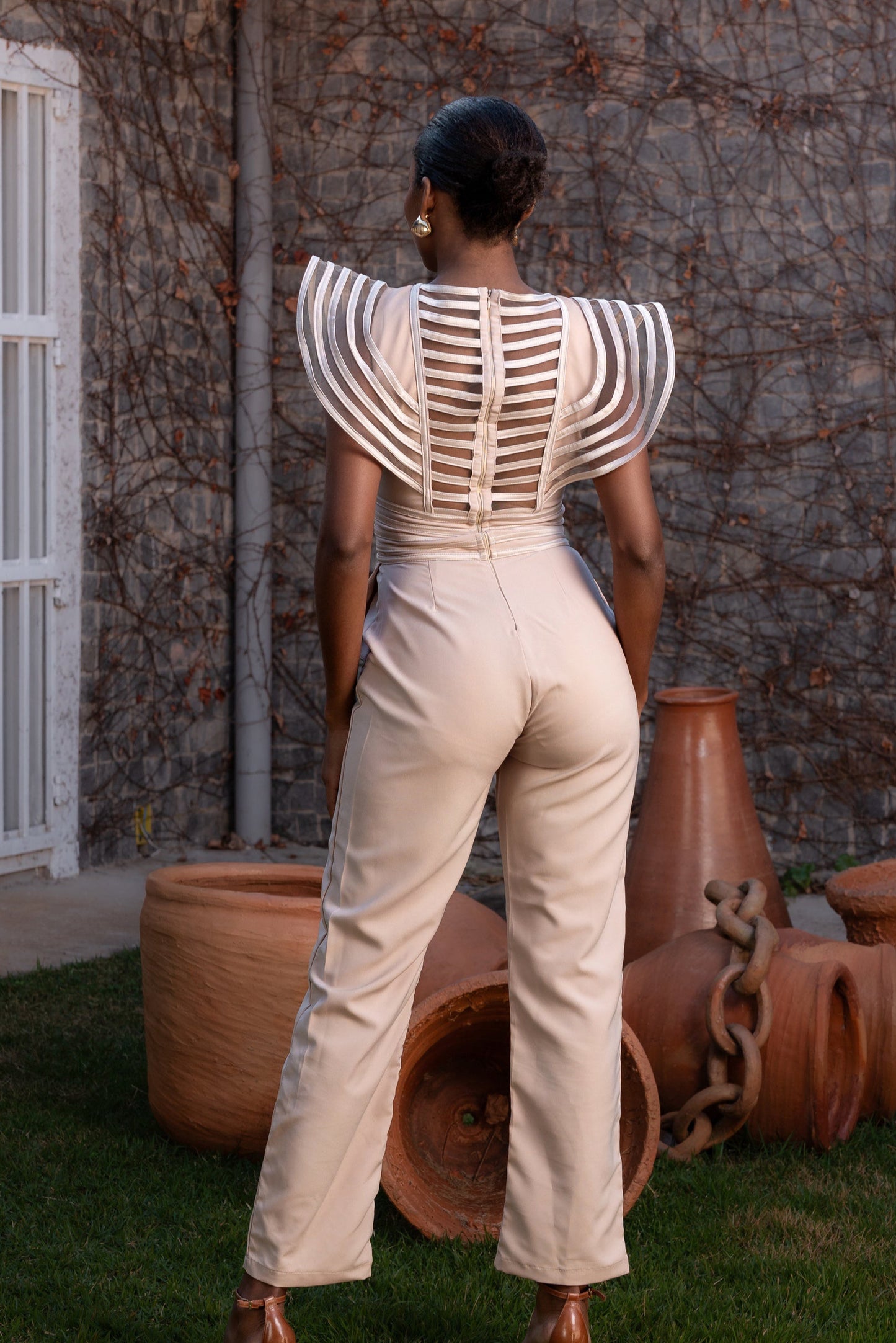 PADOVA JUMPSUIT WITH HANDCRAFTED BIAS - Off White
