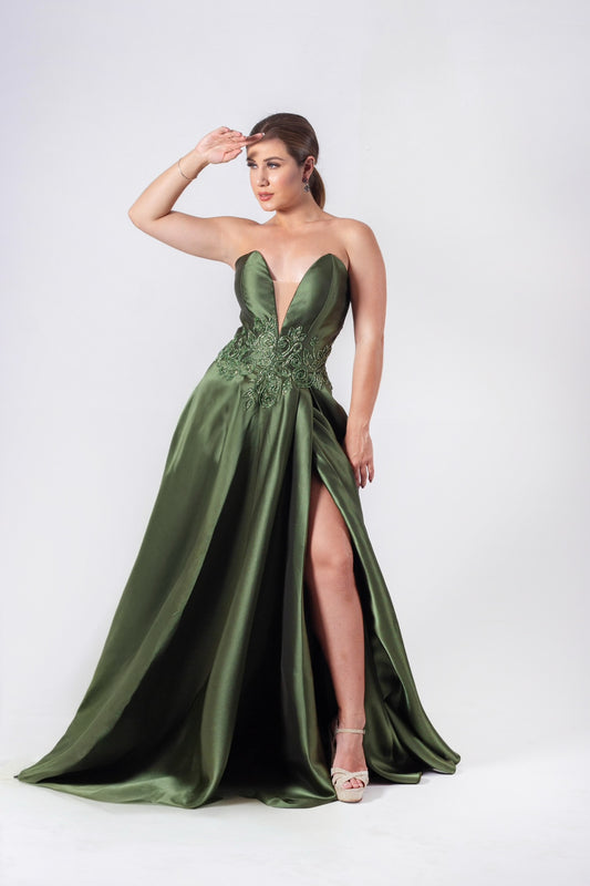 AURILLAC DRESS - Olive Green