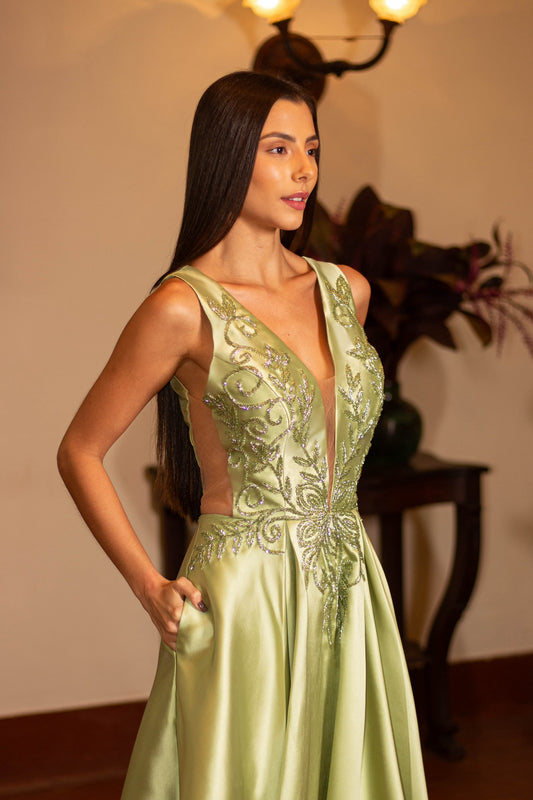POITIERS DRESS - Mint Green
