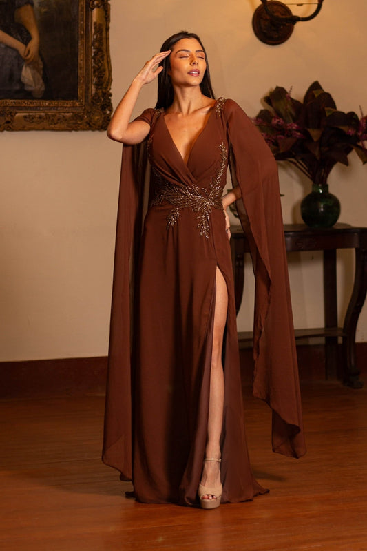 NANTES DRESS - Mocha Mousse