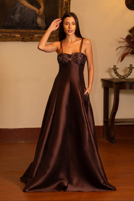NIORT DRESS - Mocha Mousse