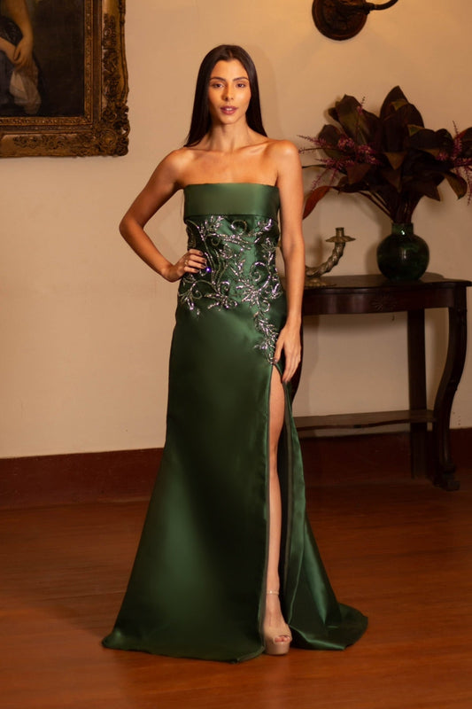 SAUMUR DRESS - Olive Green