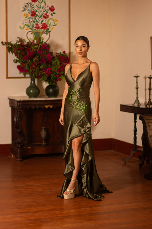 CHÂLONS DRESS - Olive Green