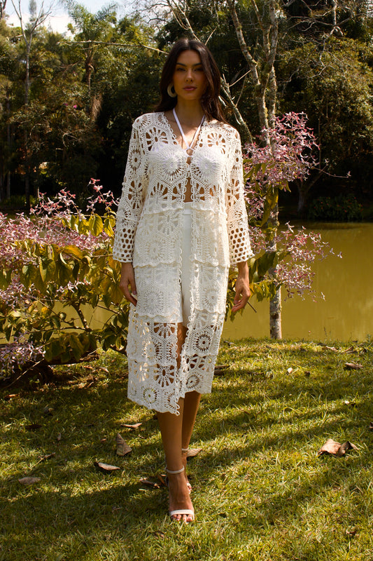 TAPAJÓS CROCHET COVER-UP - Off White