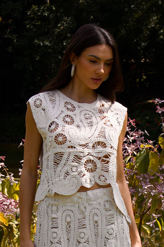 PARU CROCHET SHIRT - Off White