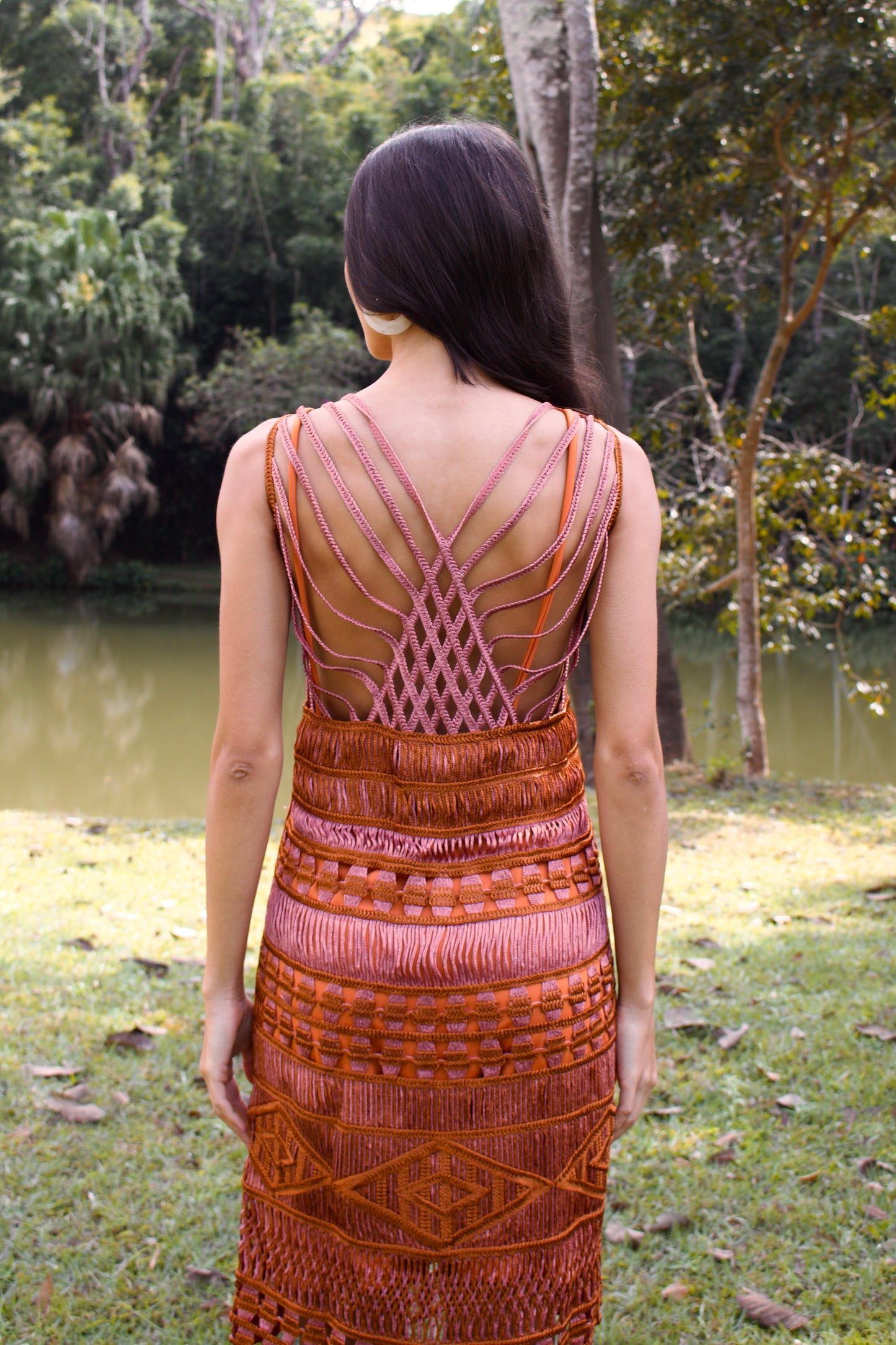 ARAGUAIA CROCHET MIDI DRESS - Rose and Caramel