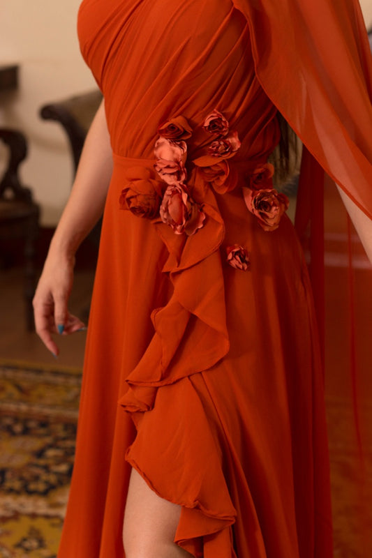 BADAJOZ DRESS - Terracotta