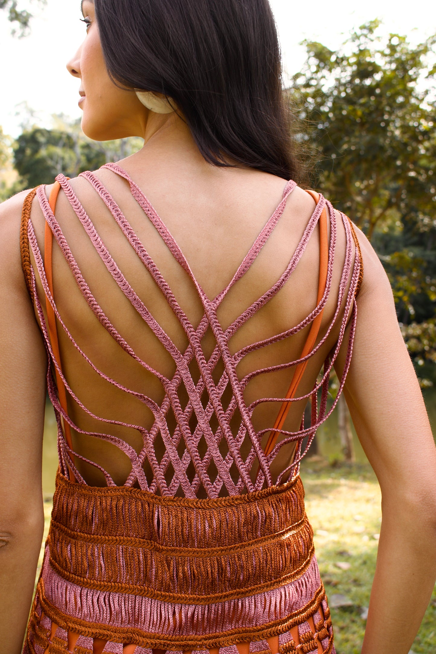 ARAGUAIA CROCHET MIDI DRESS - Rose and Caramel