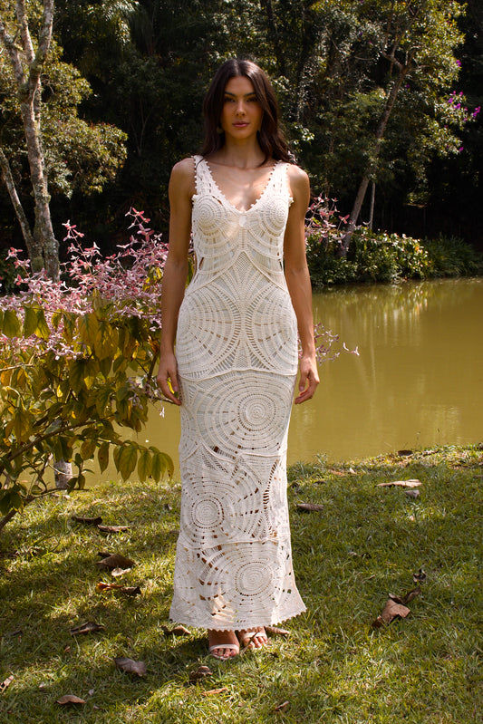 XINGUARA CROCHET MAXI DRESS - Off White