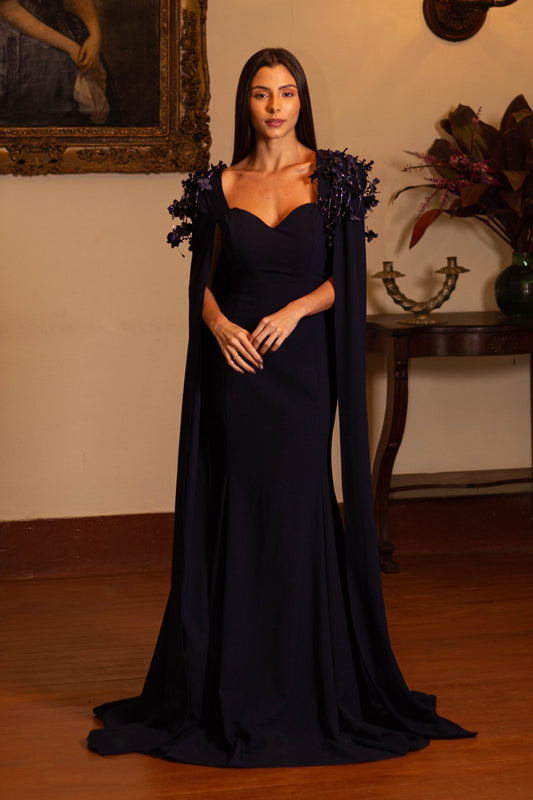VICHY DRESS - Navy Blue