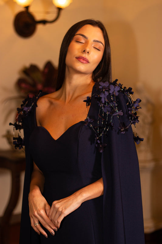 VICHY DRESS - Navy Blue