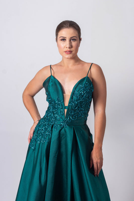 SARLAT DRESS - Emerald Green