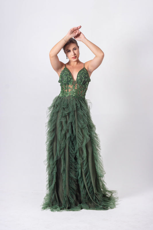 ANGLET DRESS - Olive Green