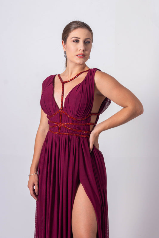 CASTRES DRESS - Marsala