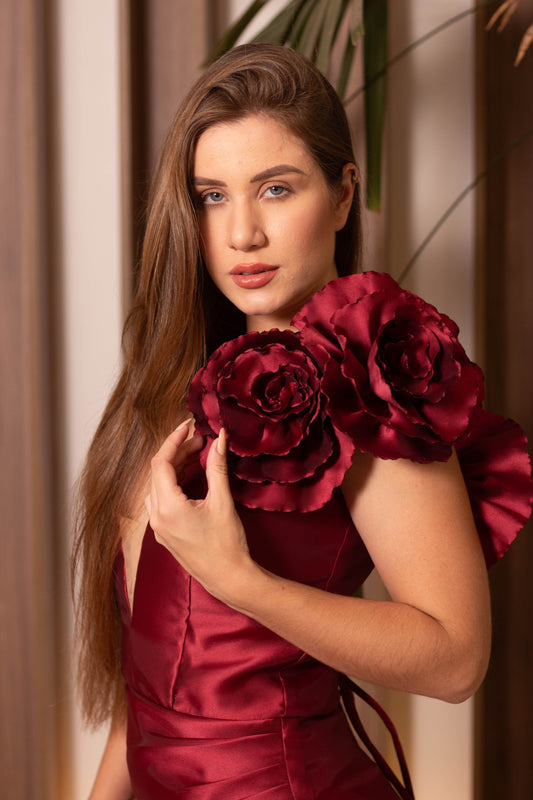 GRANADA DRESS - Marsala