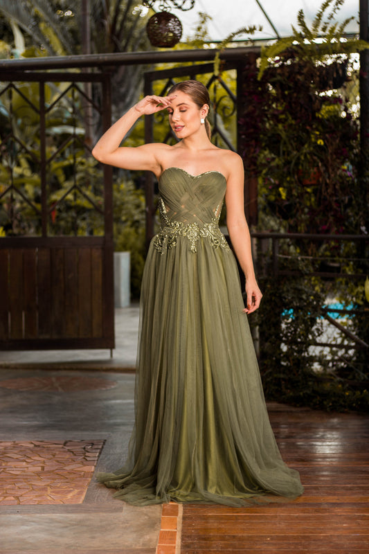 MONACO DRESS - Olive Green