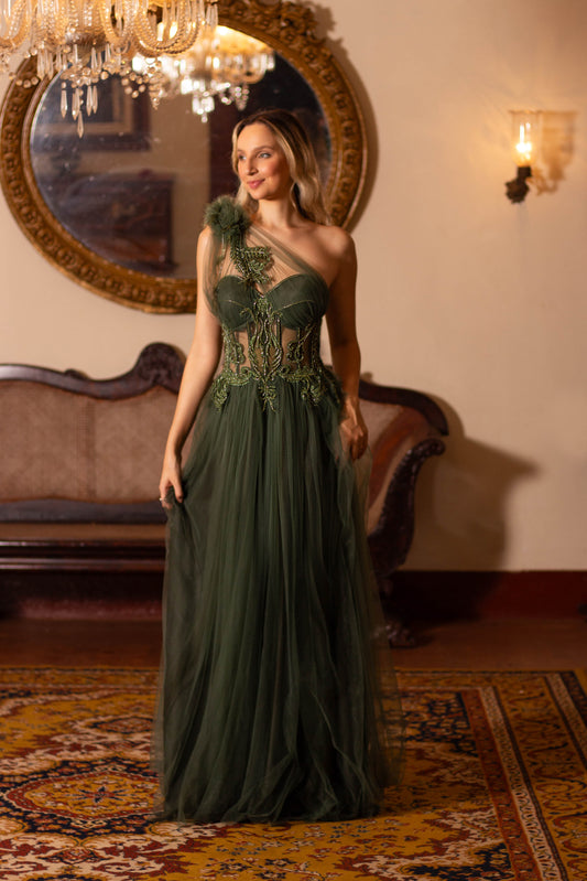 MONTPELLIER DRESS - Olive Green