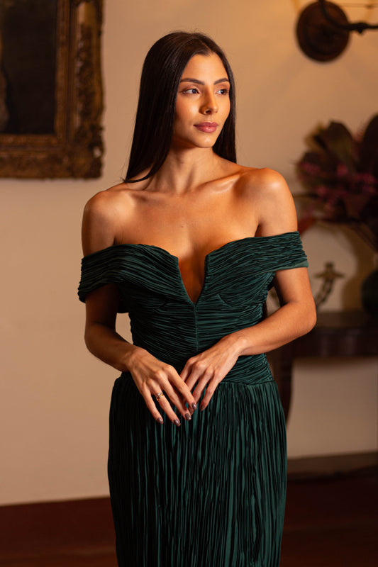 NEMEA DRESS - Emerald Green