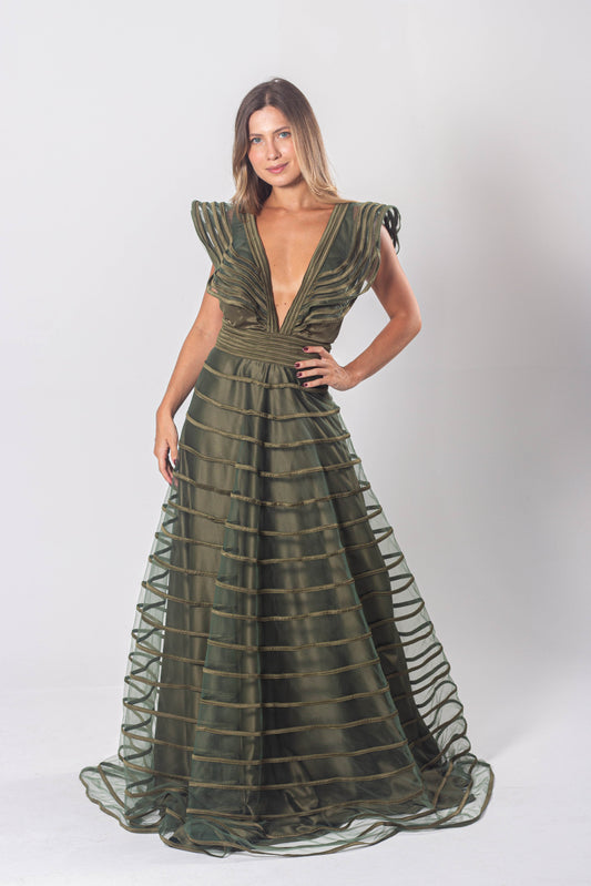 PORTO DRESS - Olive Green