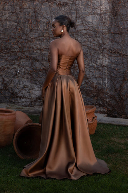 BERGERAC DRESS - Mocha Mousse