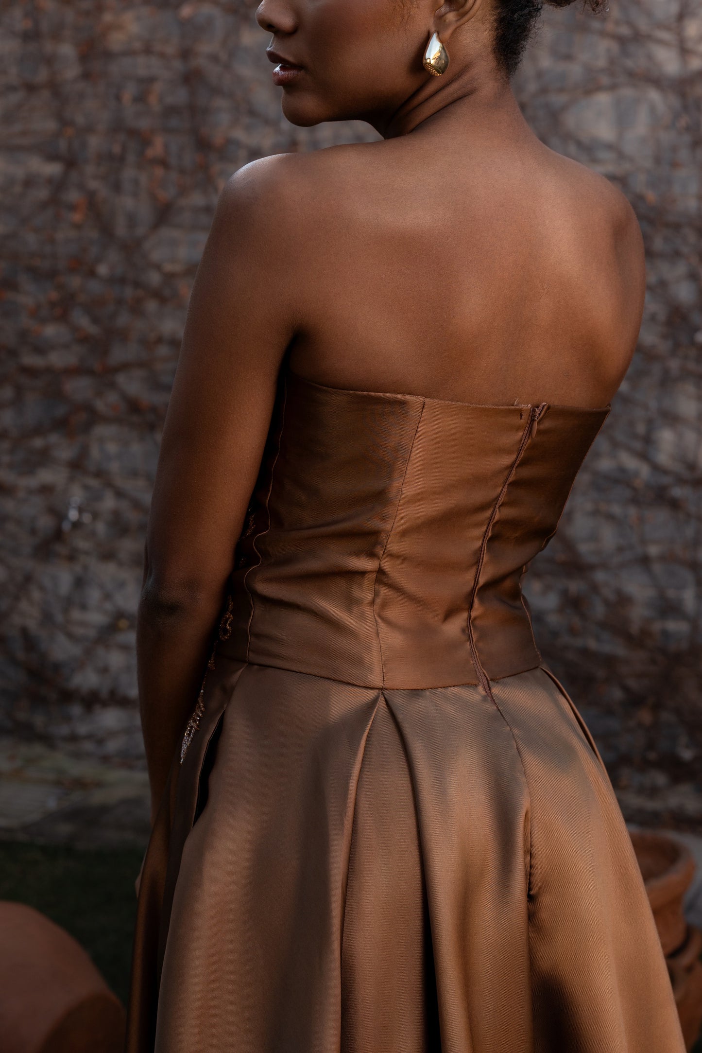 BERGERAC DRESS - Mocha Mousse