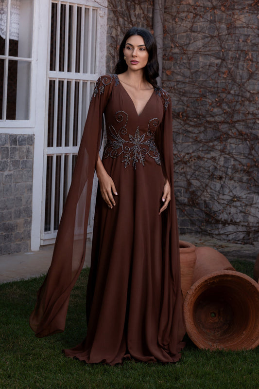 RENNES DRESS - Mocha Mousse
