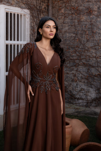 RENNES DRESS - Mocha Mousse