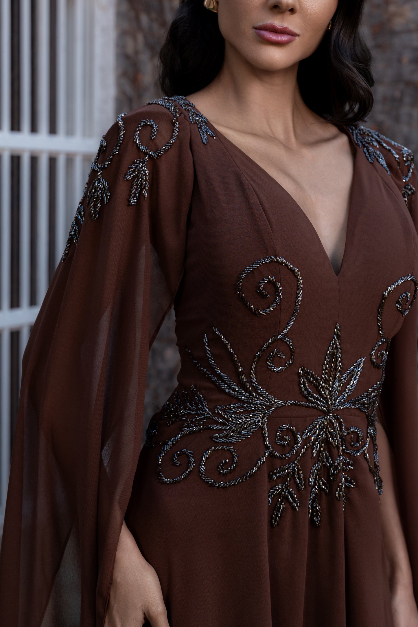 RENNES DRESS - Mocha Mousse