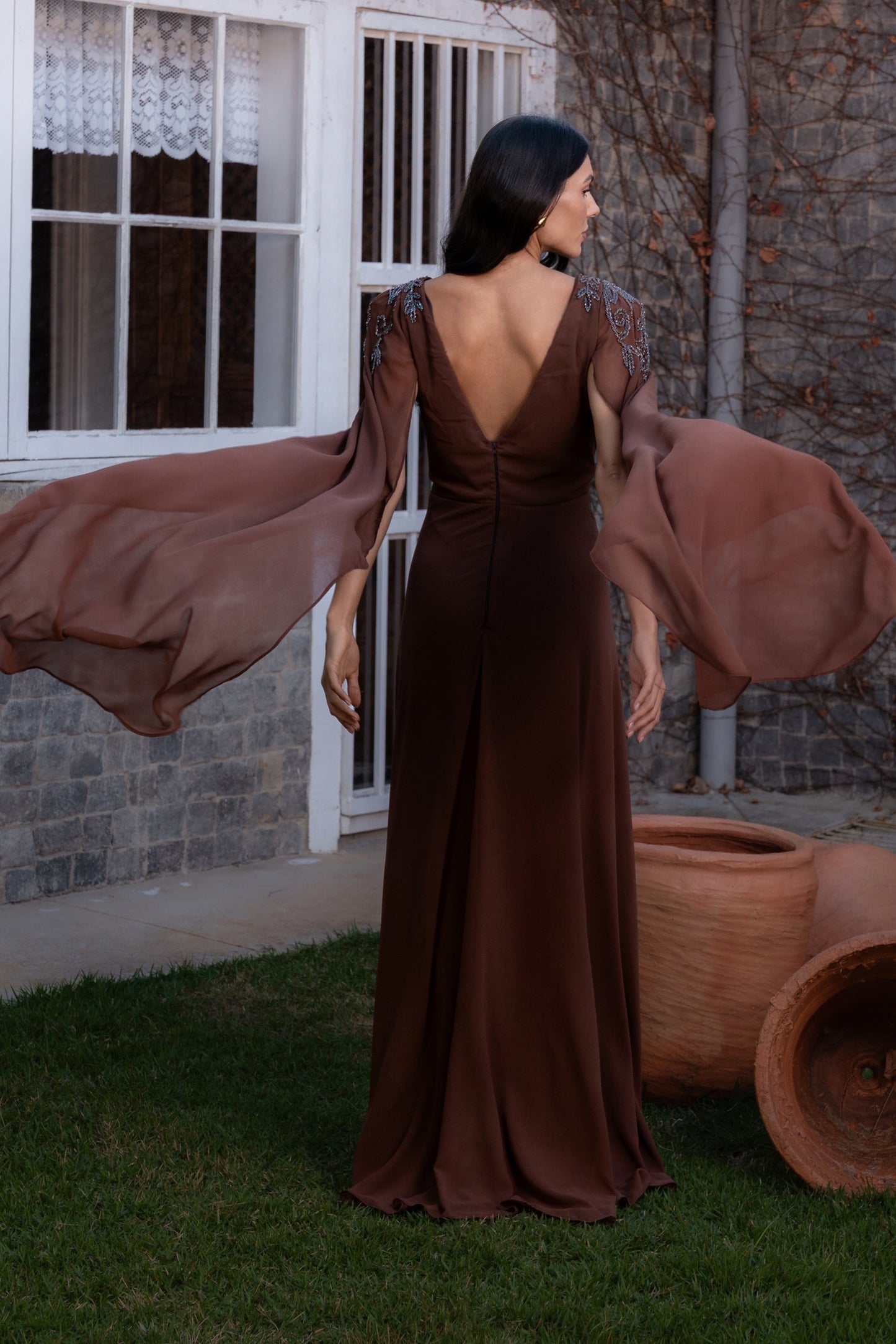 RENNES DRESS - Mocha Mousse