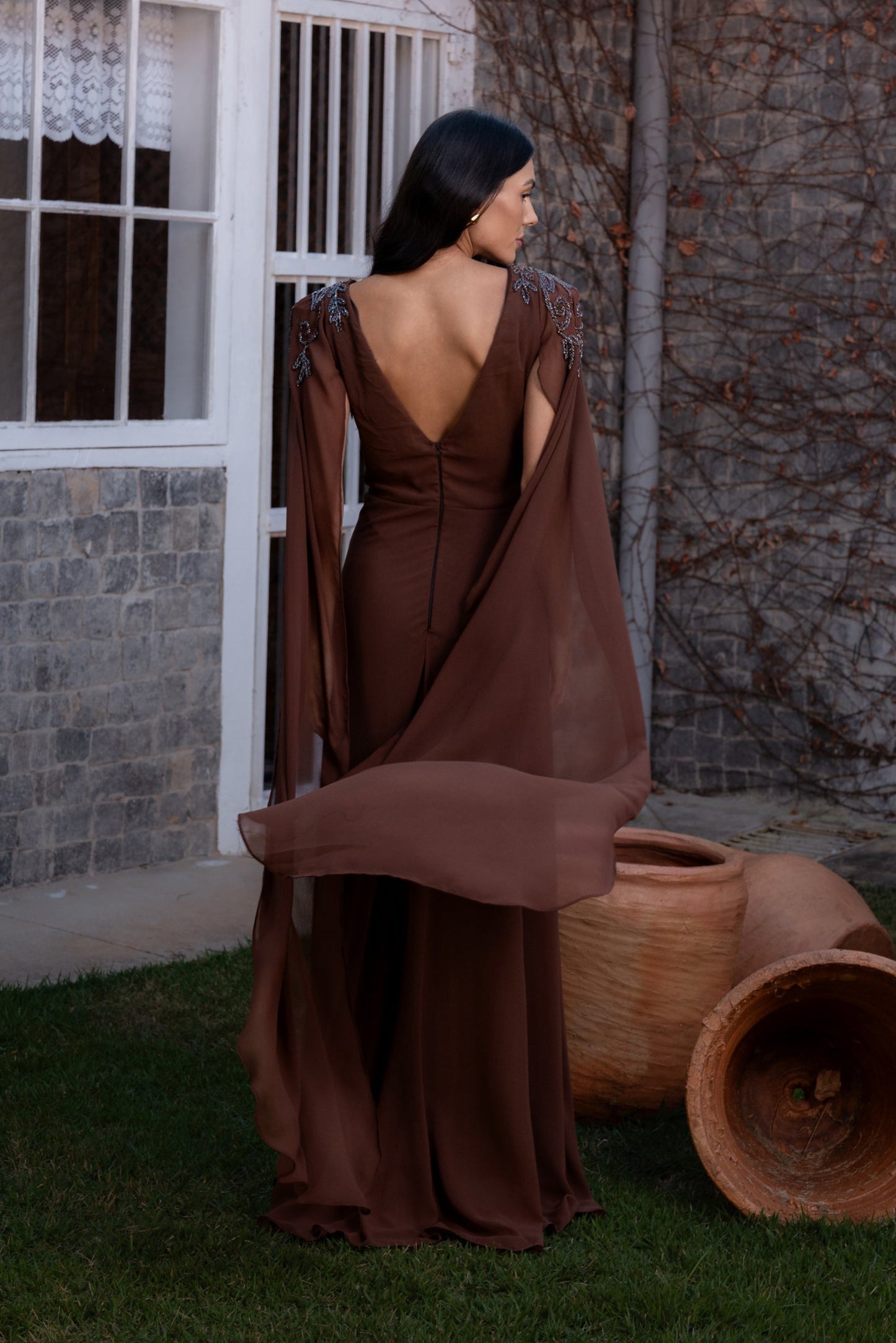 RENNES DRESS - Mocha Mousse