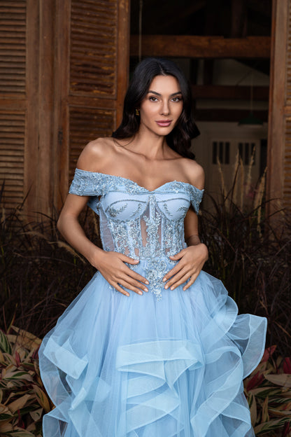 DEAUVILLE DRESS - Serenity Blue