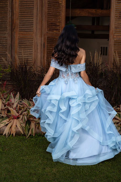 DEAUVILLE DRESS - Serenity Blue