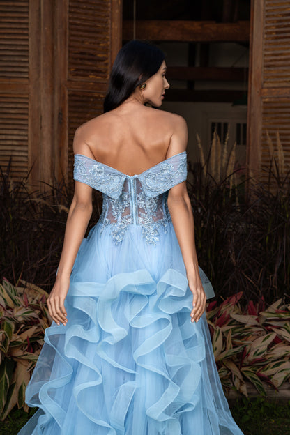 DEAUVILLE DRESS - Serenity Blue