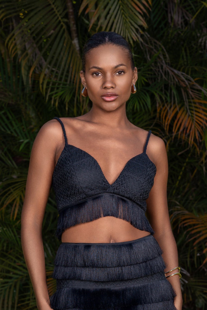 BÚZIOS CROPPED TOP - Black