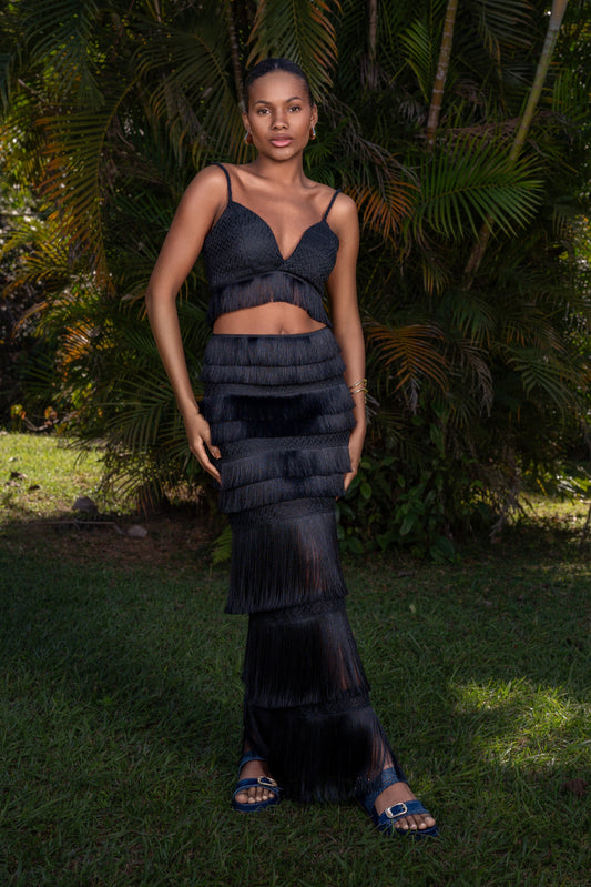 BÚZIOS MAXI SKIRT - Black