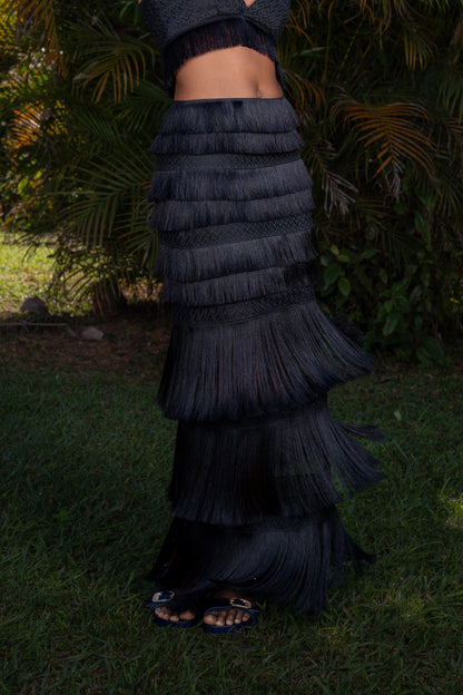 BÚZIOS MAXI SKIRT - Black