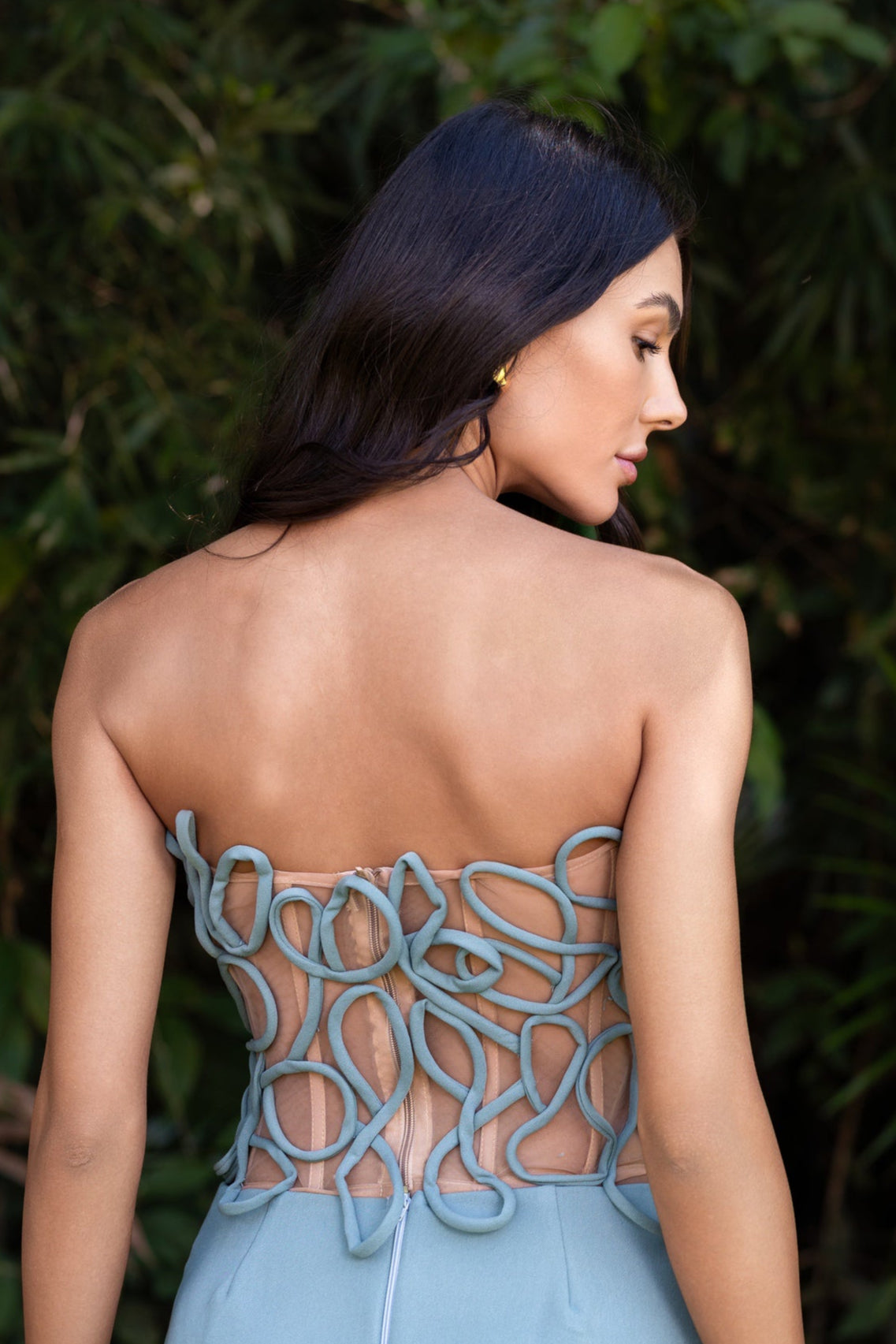 JATOBÁ HANDMADE BIAS CORSET TOP - Serenity Blue