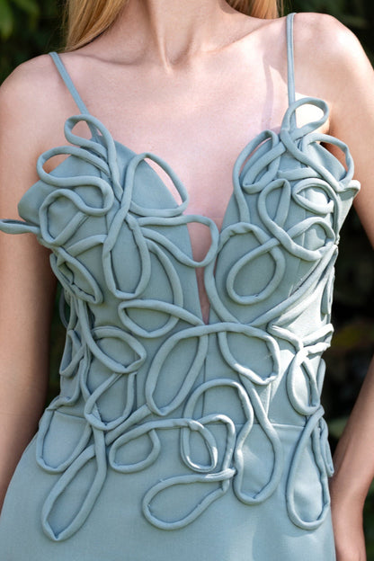CARIRI HANDMADE BIAS MINI DRESS - Mint Green