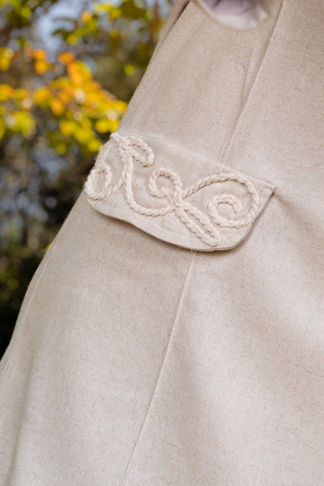 BRASÍLIA LINEN BLAZER WITH HANDMADE CORD - Off White
