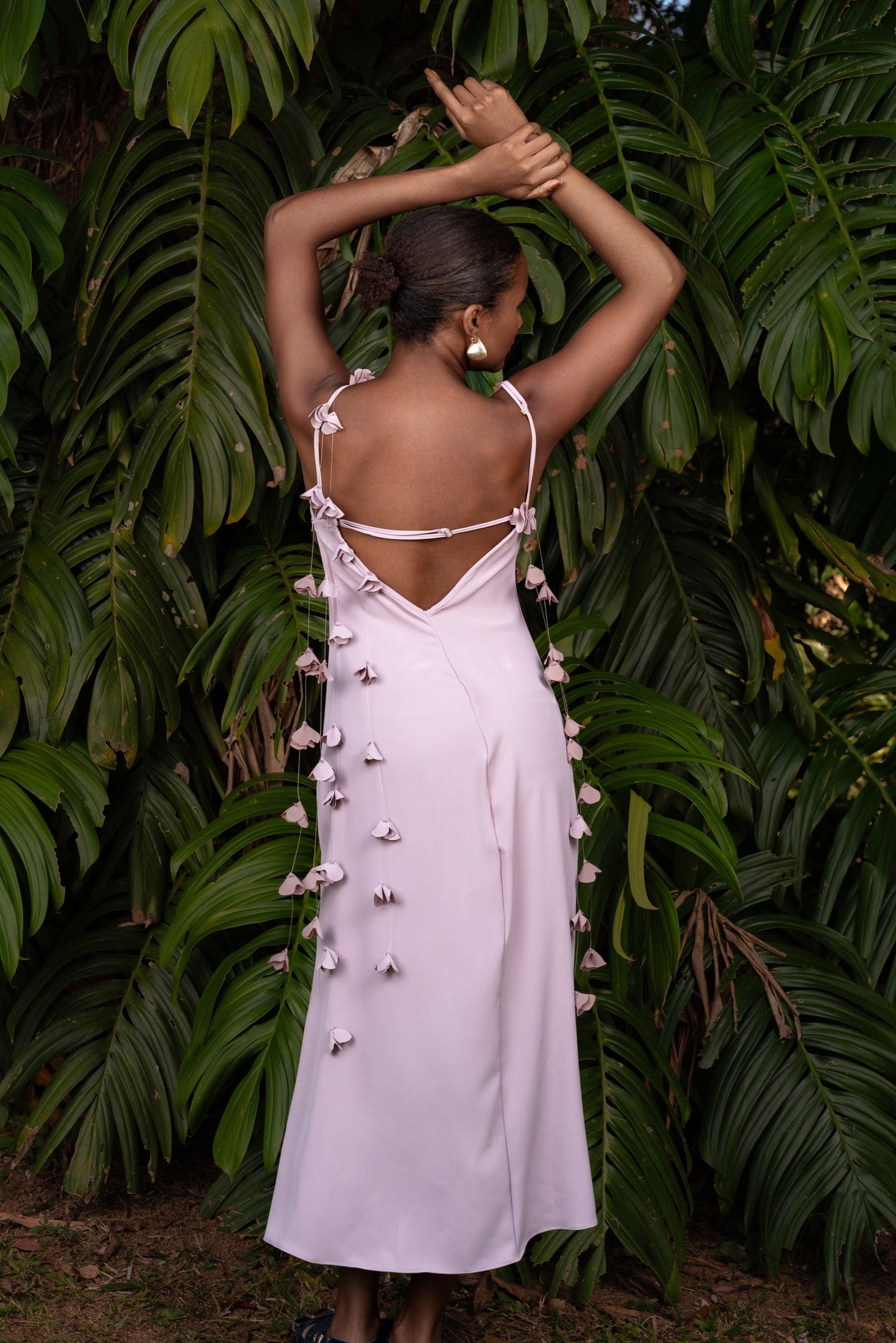 ITAPUÃ MIDI DRESS WITH FLORAL - Rose Mauve