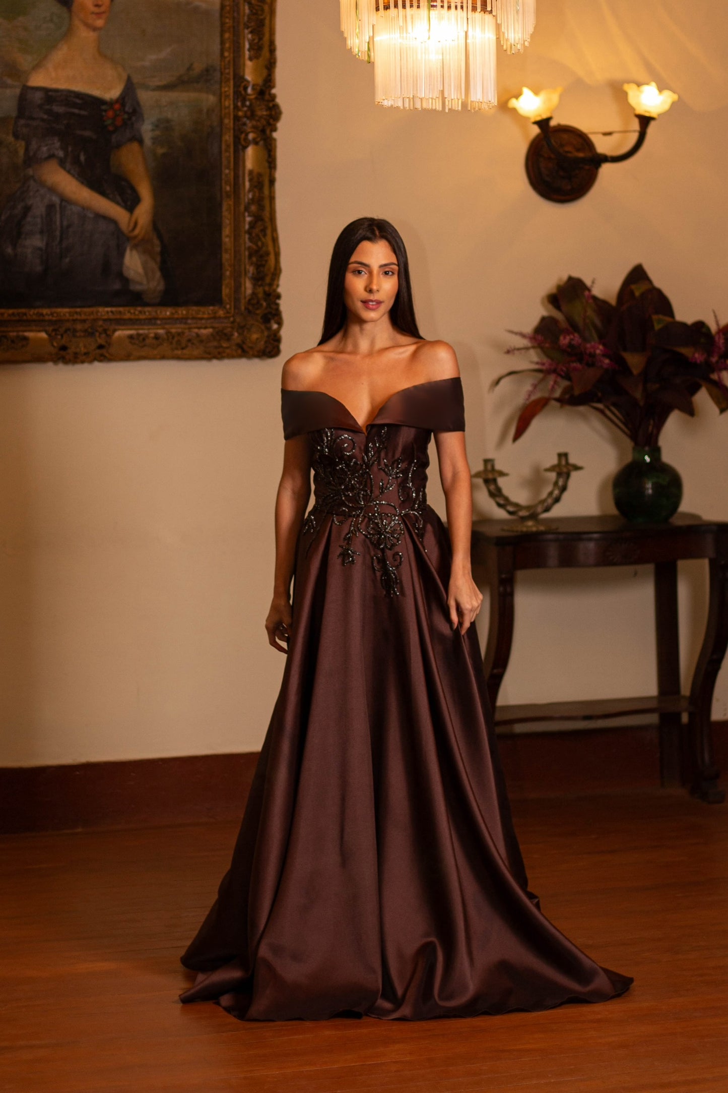 NARBONNE DRESS - Mocha Mousse