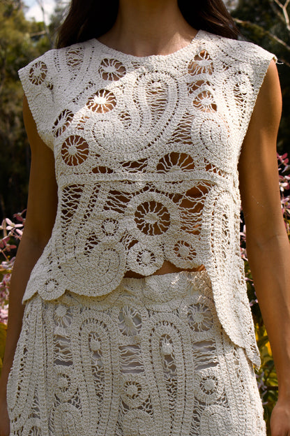 PARU CROCHET SHIRT - Off White