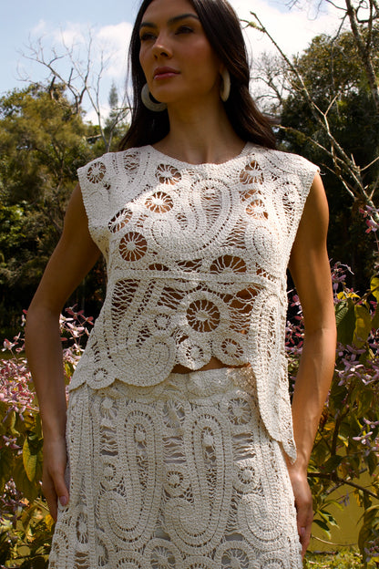 PARU CROCHET SHIRT - Off White