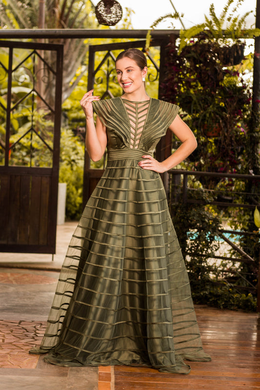 BRAGA DRESS - Olive Green